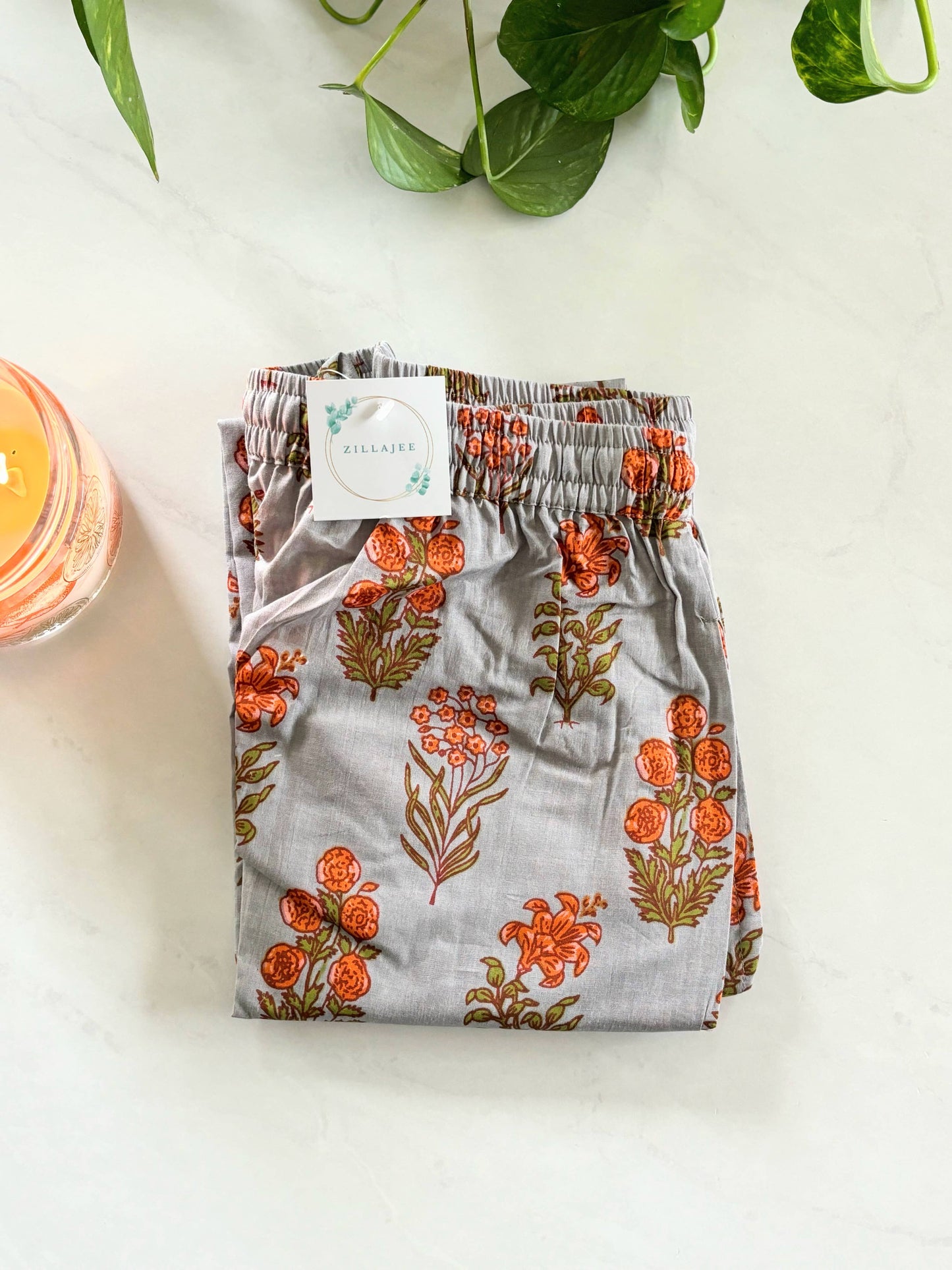Comfy and breathable 100% cotton floral lounge and sleep pants with an adjustable waistband, deep side pockets, and a beautiful floral print.
