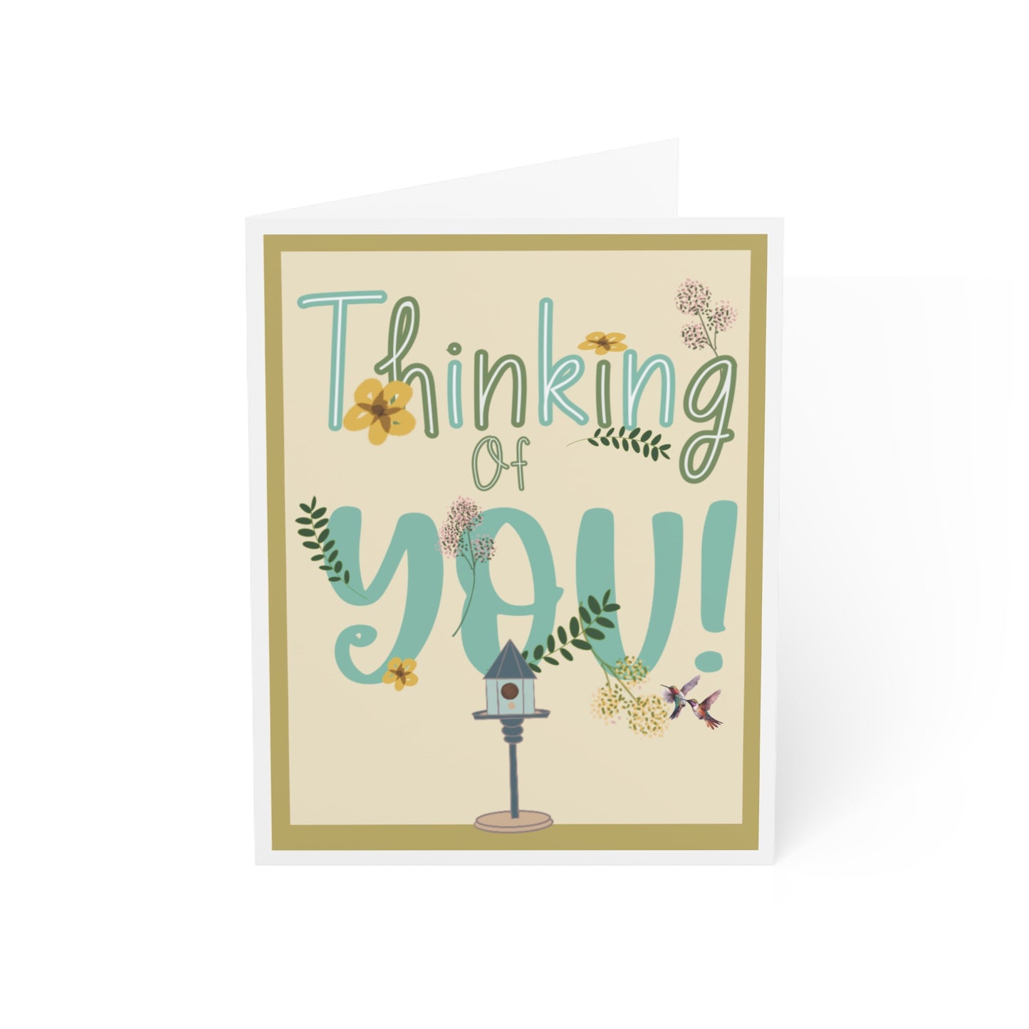 Greeting Card - Thinking of You / Floral/ Birdhouse