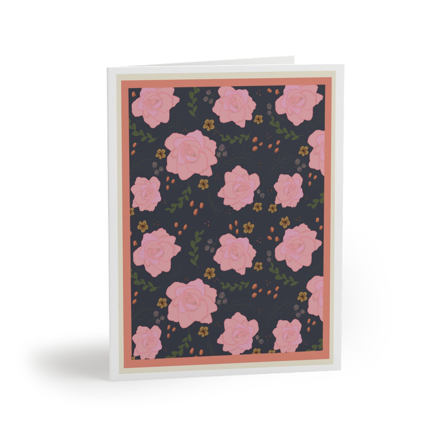 Greeting Card - Pink Roses / English Flora