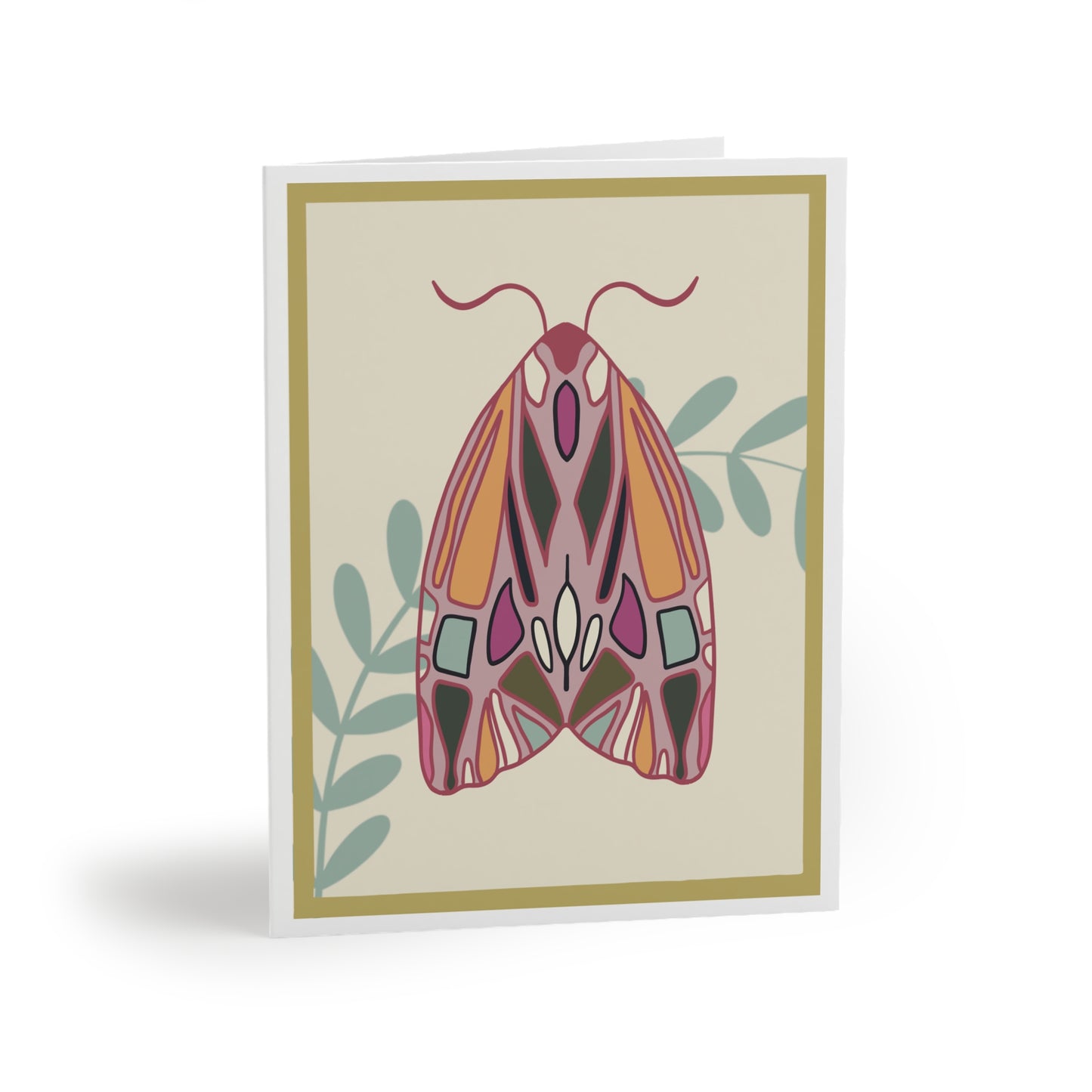 Greeting Card - Moth / Multicolor/Frame