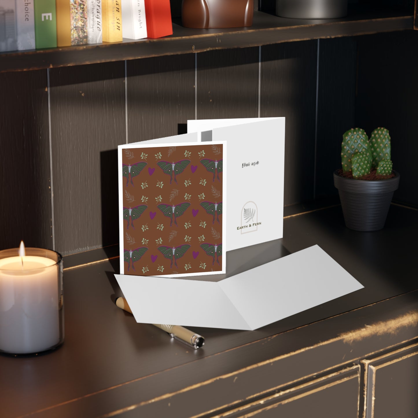Greeting Card - Moody Moth /Pattern motif