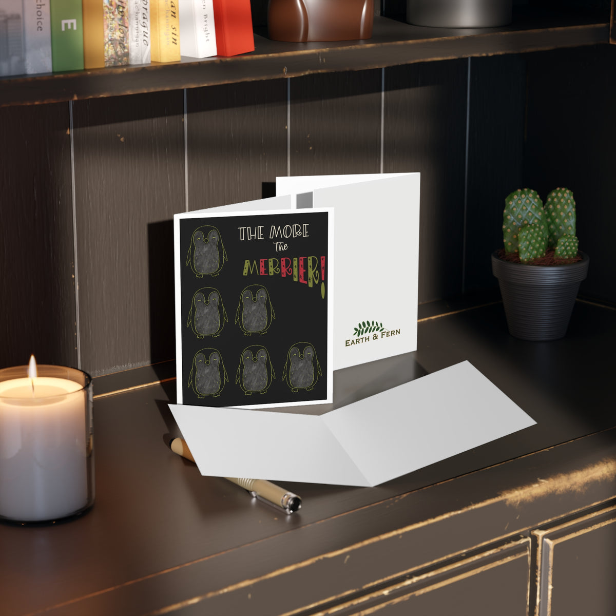Greeting Card - Holiday / The More the Merrier / Matte Black