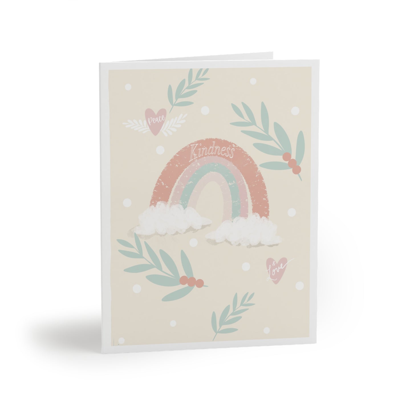 Greeting Card - Peace, Kindness & Love/ cream