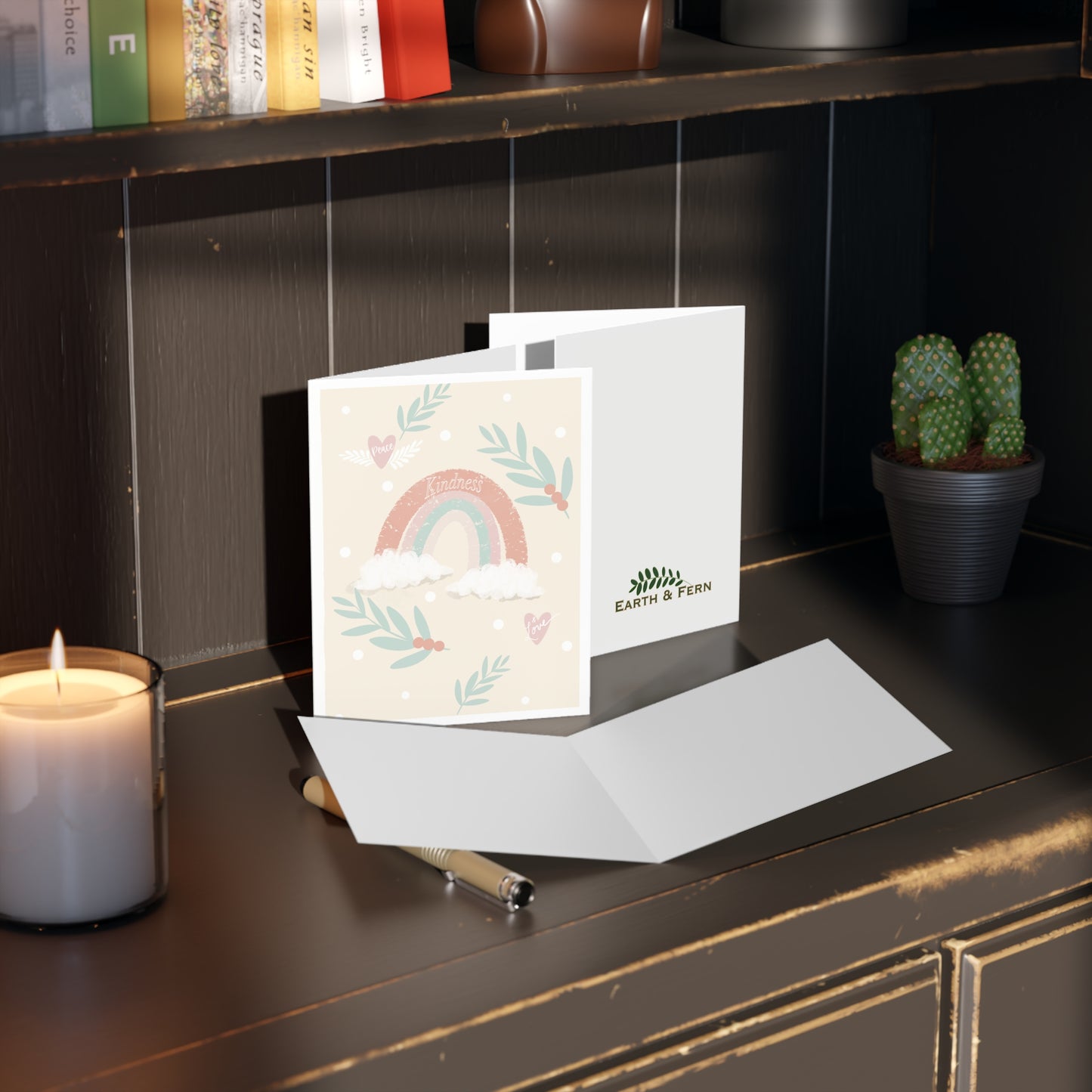 Greeting Card - Peace, Kindness & Love/ cream