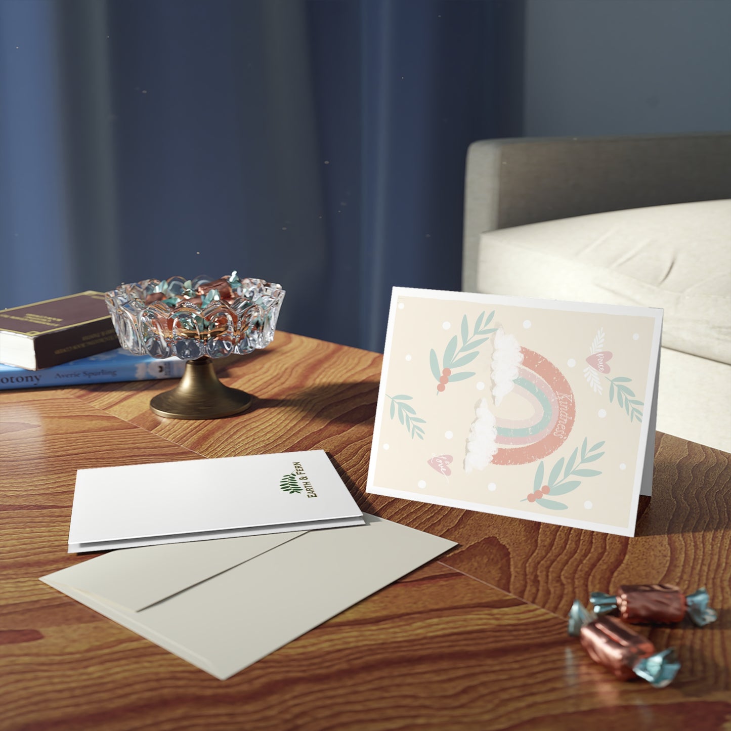 Greeting Card - Peace, Kindness & Love/ cream