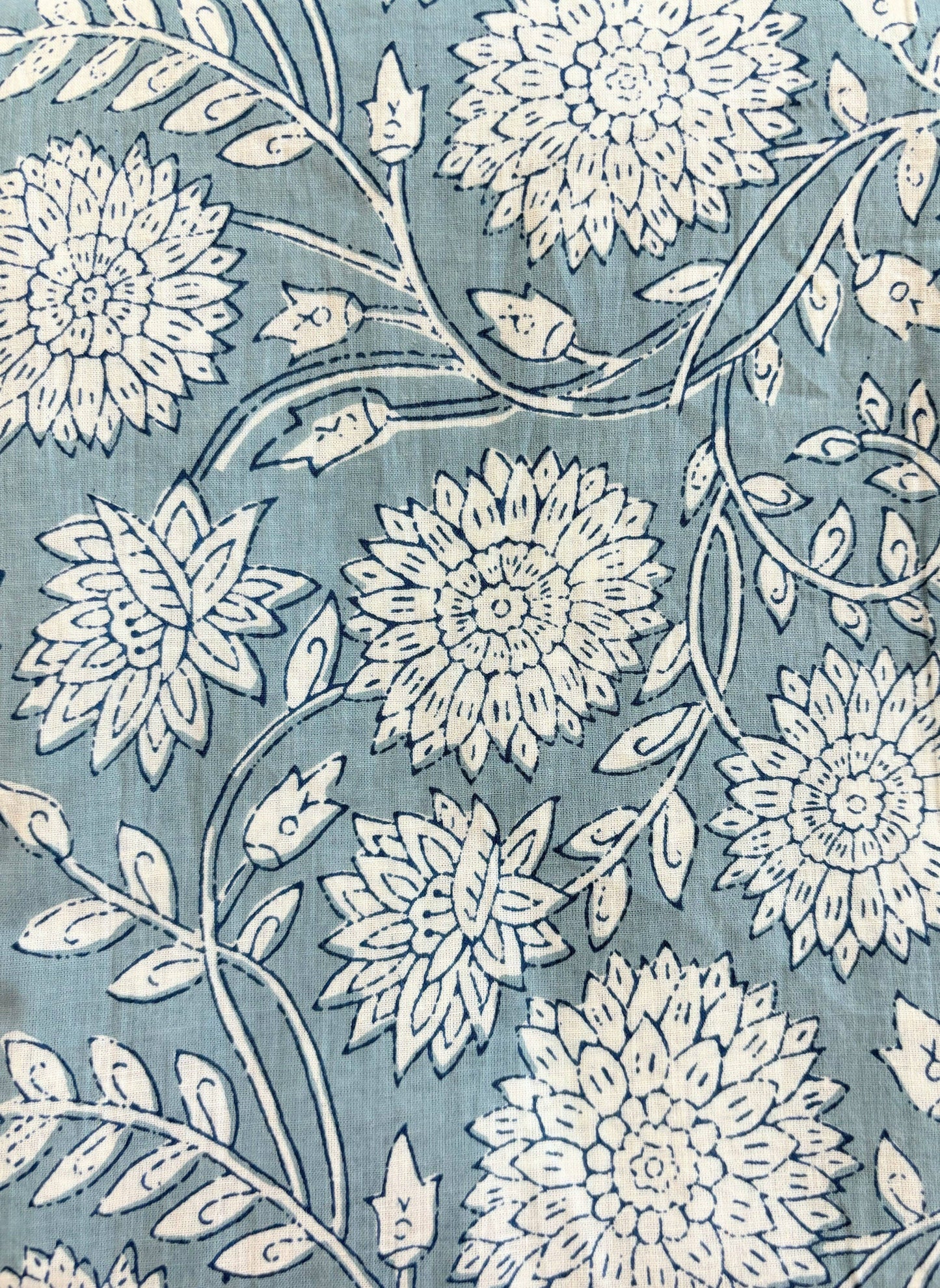 Light blue pant with soft white floral blooms and delicate leaves flowing throughout. Preshrunk, 100% cotton.Adjustable waistband, big pockets. Comfy and breathable 100% cotton floral lounge and sleep pants with an adjustable waistband, deep side pockets, and a beautiful floral print.