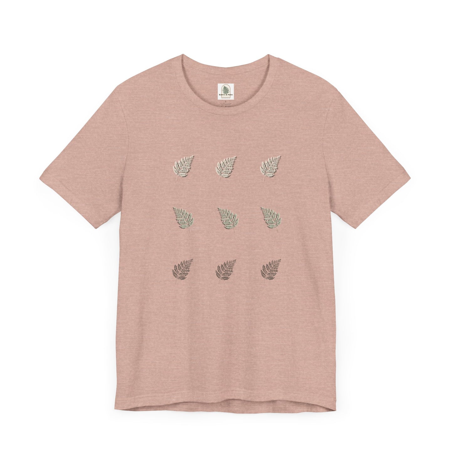 T-Shirt - Fern Motif Heather Peach Unisex