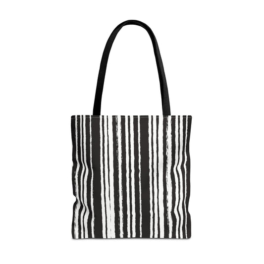 Tote Carry All Bag - Stripe / Black White - 2 sizes