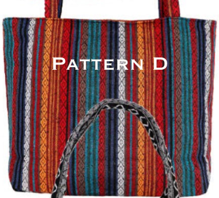 Striped Woven Canvas Tote Bag - PATTERN D