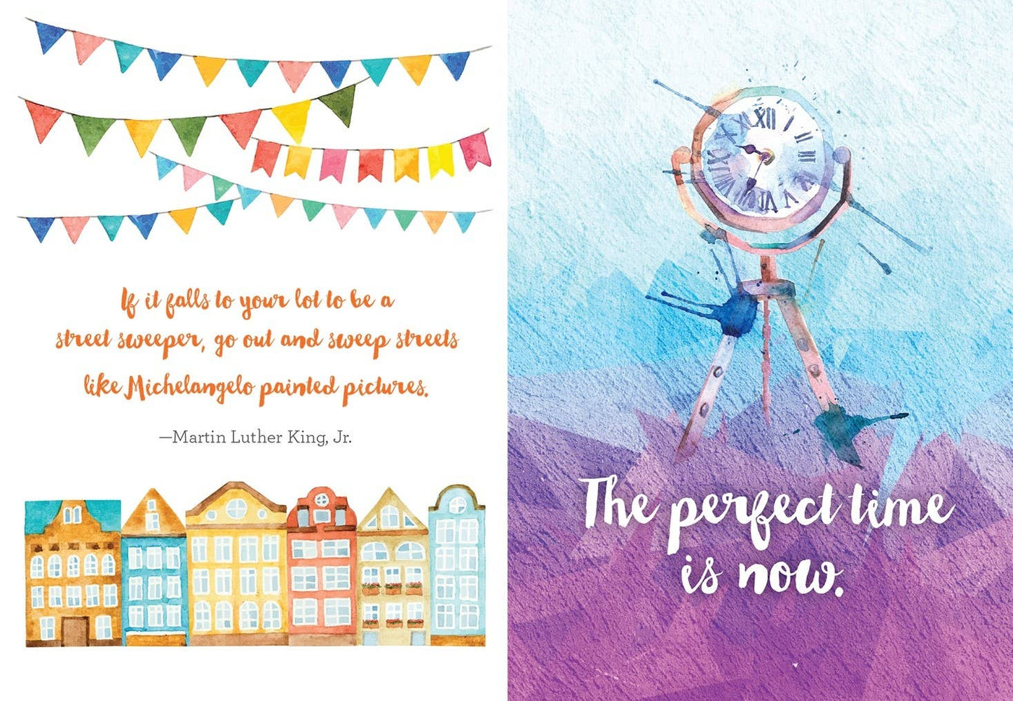 Joy workbook with colorful pages, offering guided questions, quotations, and meditations to help readers appreciate the present moment and embrace mindfulness