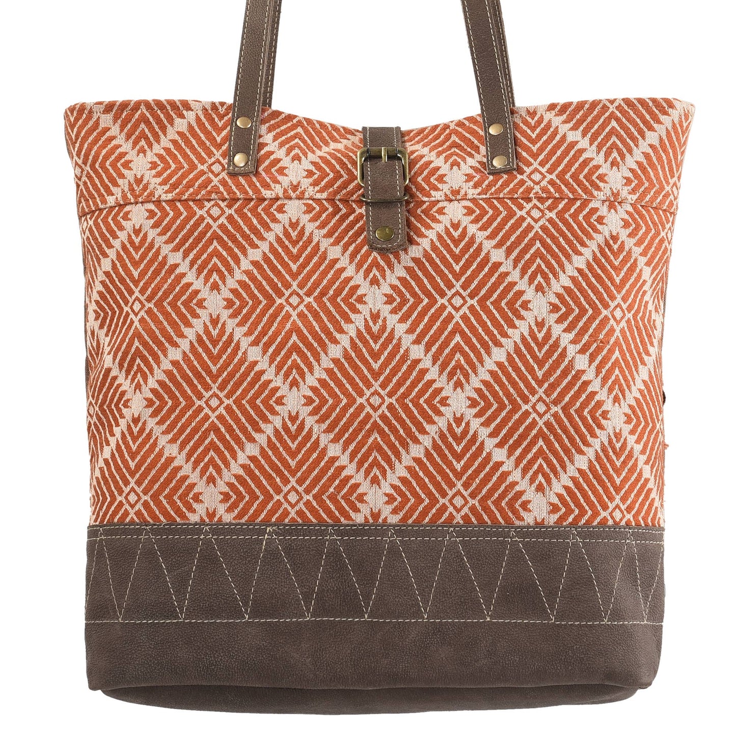 Geometric Rust Tote Bag